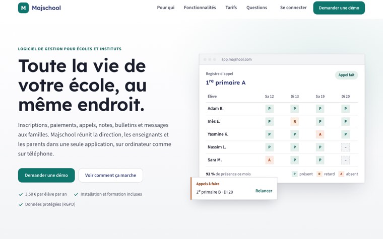 Interface de Majschool